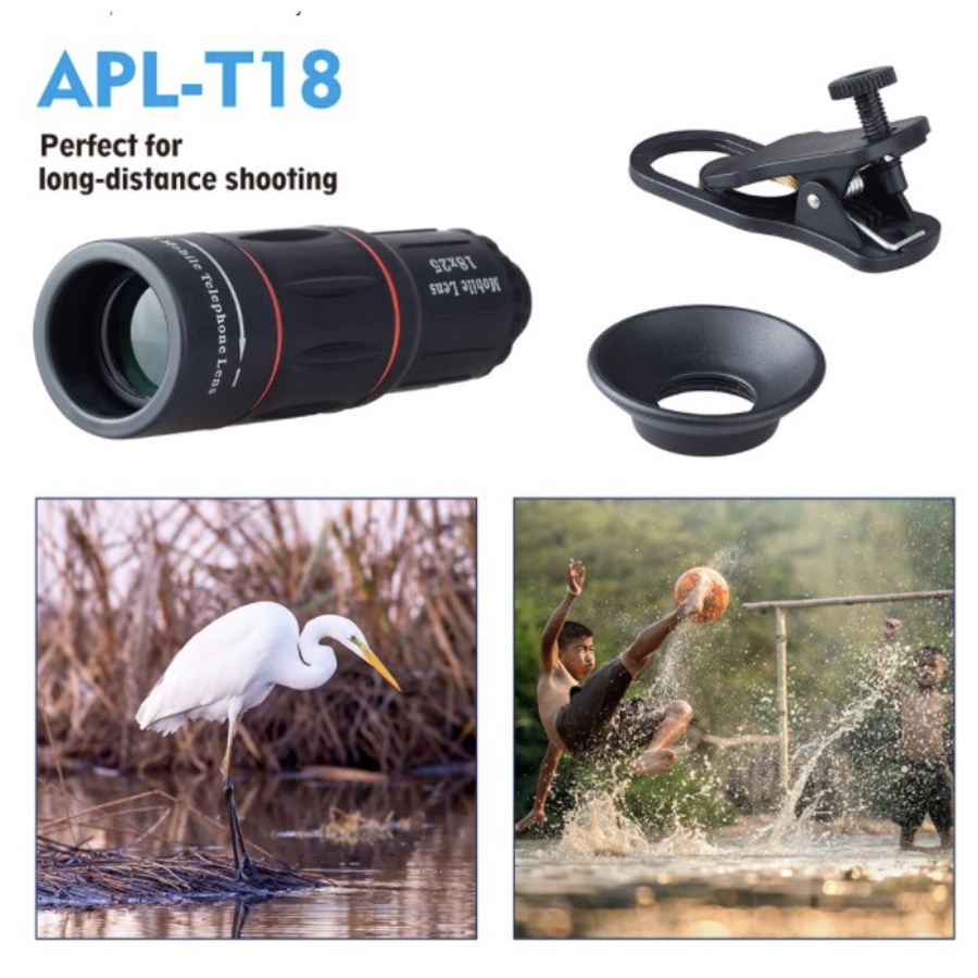 Lensa Zoom HP Lens Kamera Tele Zoom HP 18X ZOOM LENSA Universal 18X25 Handphone Bermata HD Ponsel Lensa Camera HP Ponsel Lensa Zoom Optik Dengan Tripod untuk Ponsel