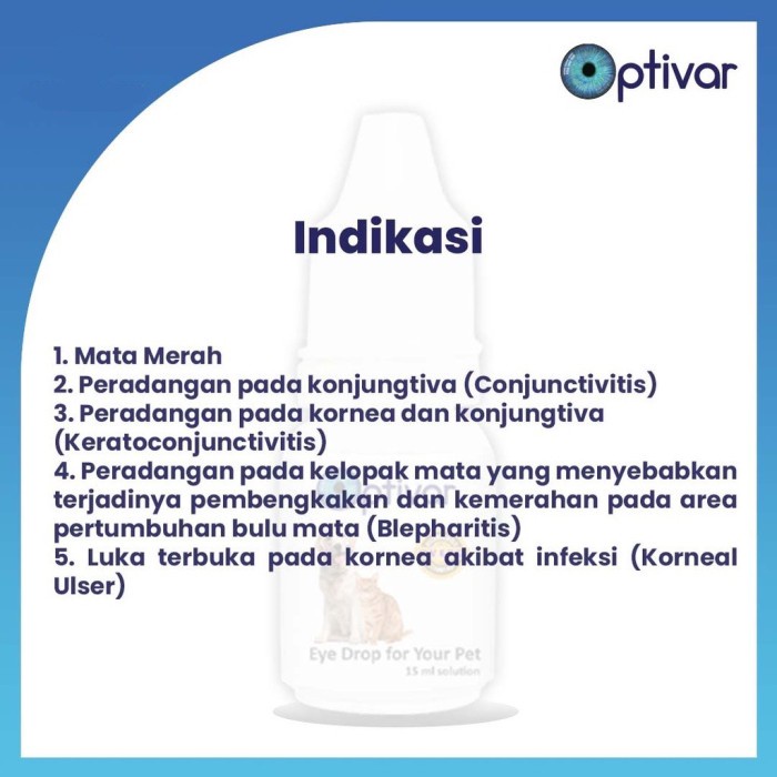 Optivar pet eye drop obat tetes mata anjing kucing pet hewan