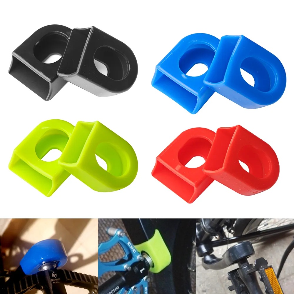 2pcs Sepeda Engkol Penutup Silikon Engkol Pelindung Lengan MTB Sepeda Jalan Engkol Arm Protector Pedal Crank Pelindung Case Antirust Tahan Debu Engkol Aksesori Bersepeda