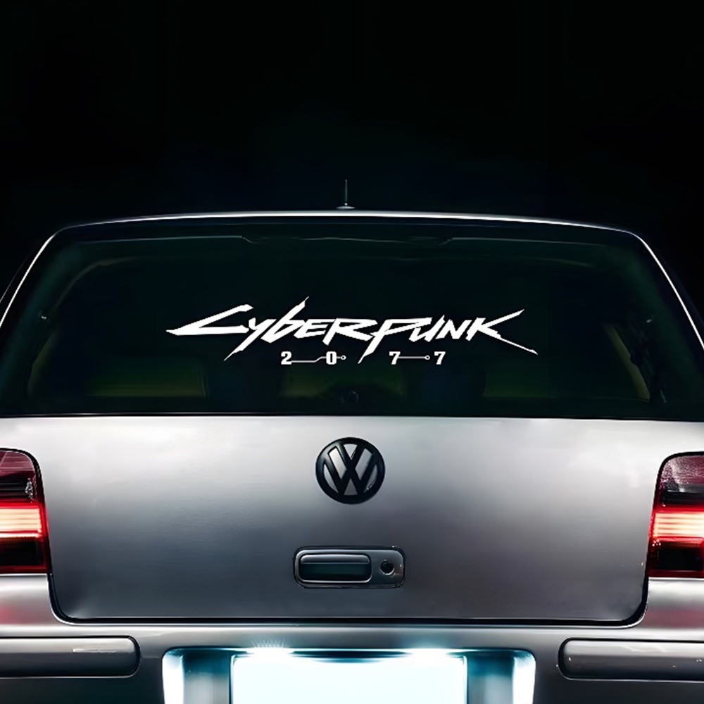 Cyberpunk2077logo Reflektif Tahan Air Stiker Dekorasi Mobil Motor Skuter Kendaraan Elektrik Sepeda Laptop Mempercantik Decals