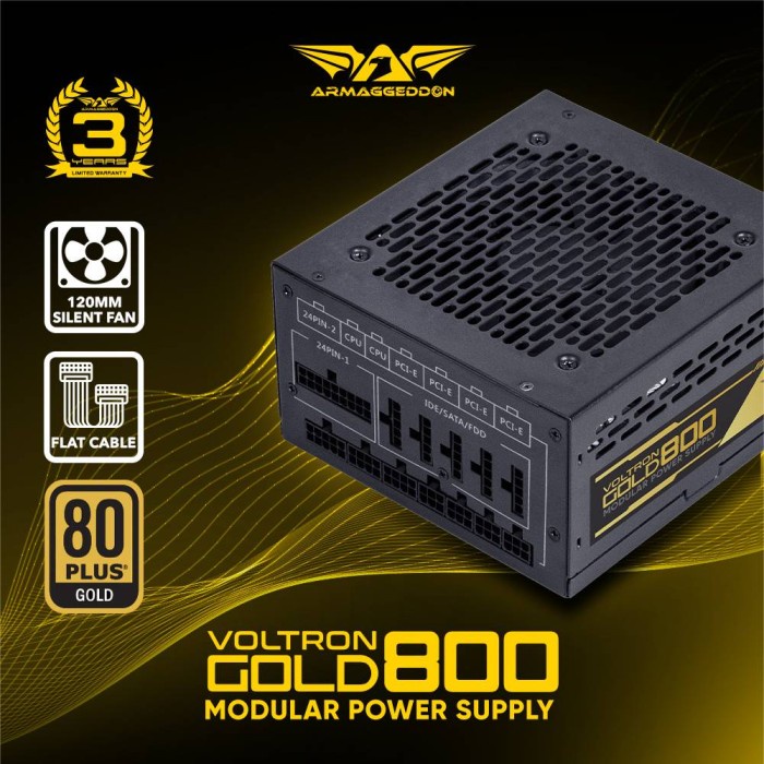 Power Supply Armaggeddon Voltron Gold 800 Modular PSU 80+ Gold