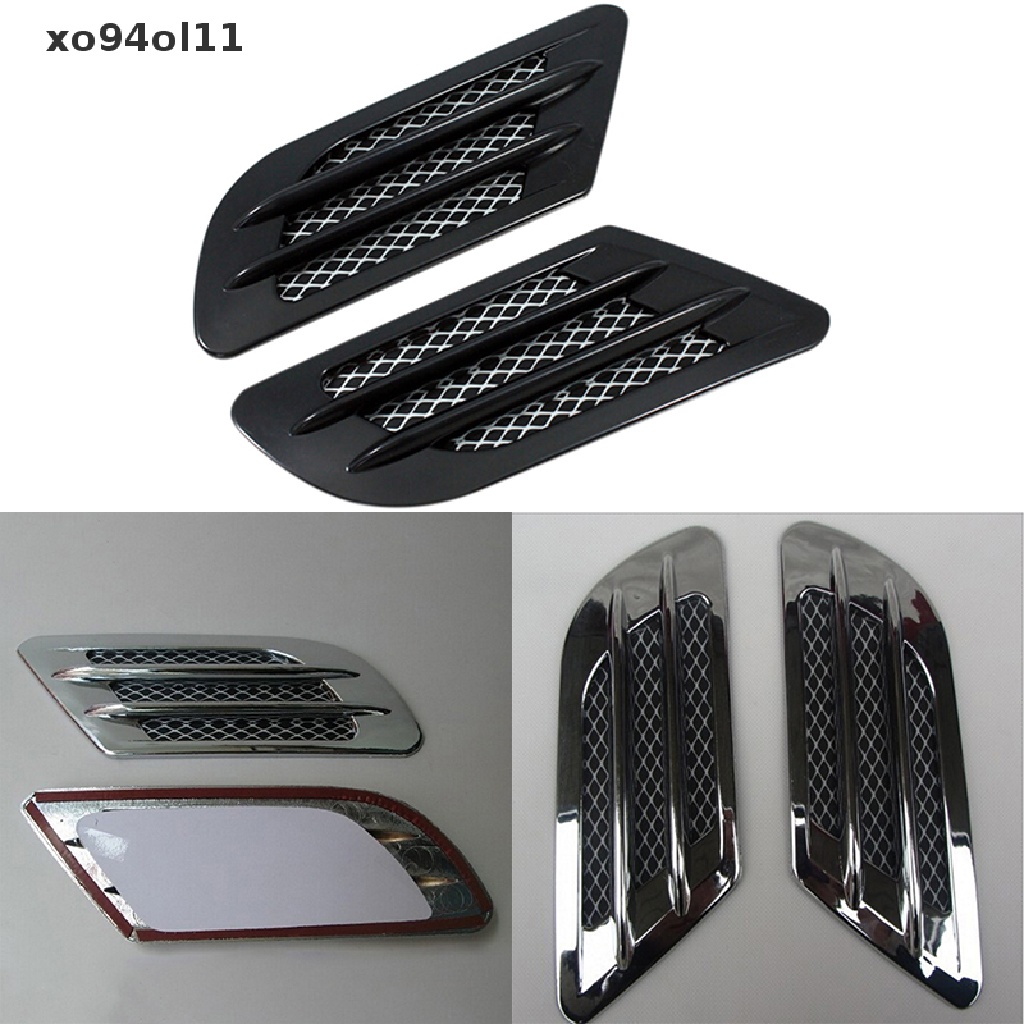 Xo Penutup Lubang Ventilasi Aliran Udara Samping Mobil Fender Intake Grille Duct Dekorasi Sticker OL