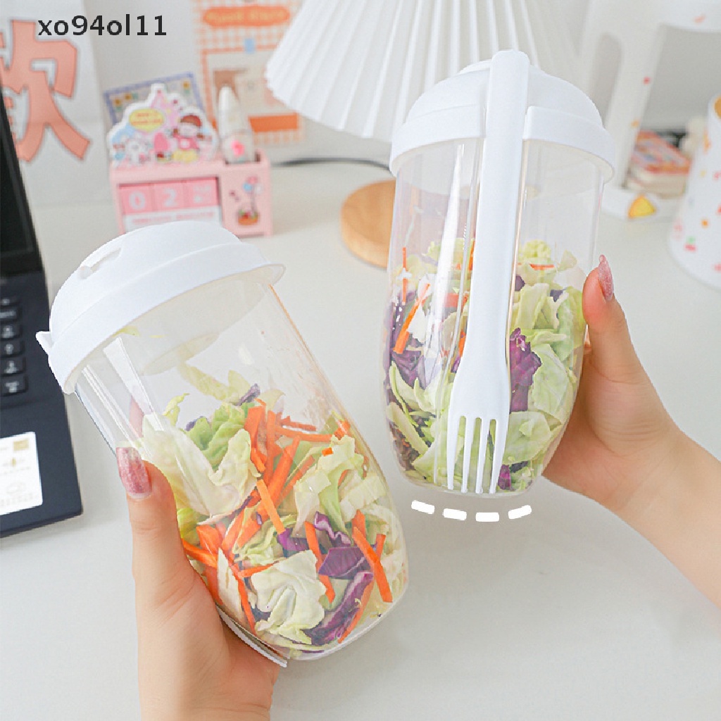 Xo Breakfast Oatmeal Cereal Nut Yogurt Salad Cup Container Set Dengan Garpu Kotak Makanan OL