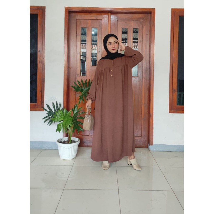 Gamis Crinkle Airflow Premium Gamis Dress Busui Friendly