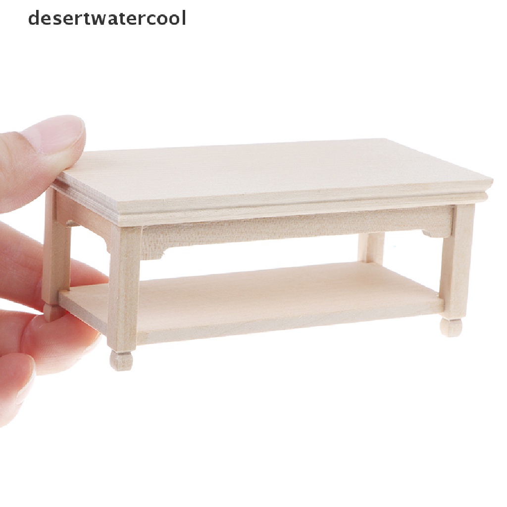 Deid1:12 Miniatur Rumah Boneka Teapoy Furniture Kayu Meja Mini Mainan Martijn