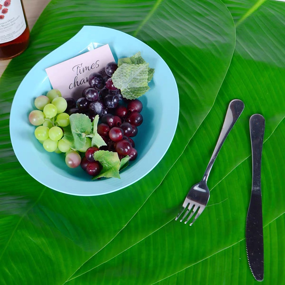 Daun Pisang Palsu Dekorasi Meja Makan Simulasi Daun Tanaman Hijau DIY Alat Peraga Dekorasi Pesta/Pernikahan/Rumah