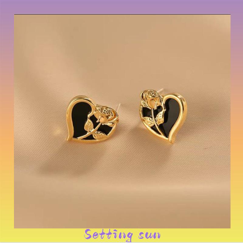 Anting S925 Korea anting bunga cinta  anting gaya Prancis untuk wanita TN