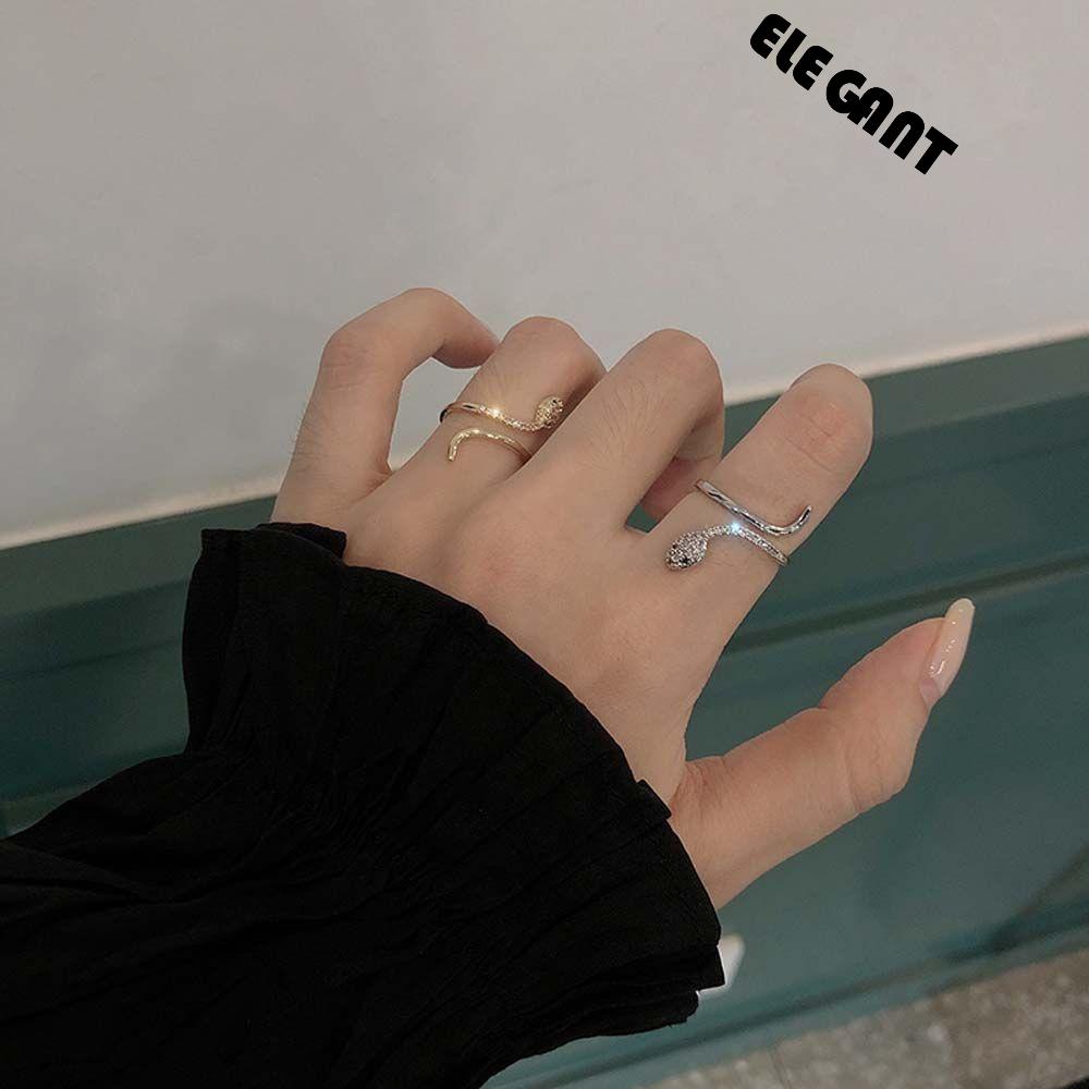 [Elegan] Wanita Cincin Terbuka Berlebihan Temperamen Kepribadian Punk Untuk Pria Perempuan Cincin Gaya Korea