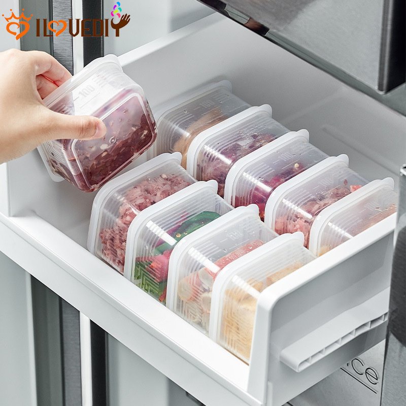 Food Storage Container with Lid Tempat Penyimpanan Makanan Dapur Wadah Bekal Kulkas Fresh-Keeping Box Plastik Tahan Lembab Mini Kotak Penyimpanan Dapur Dengan Tutup Anti Bocor