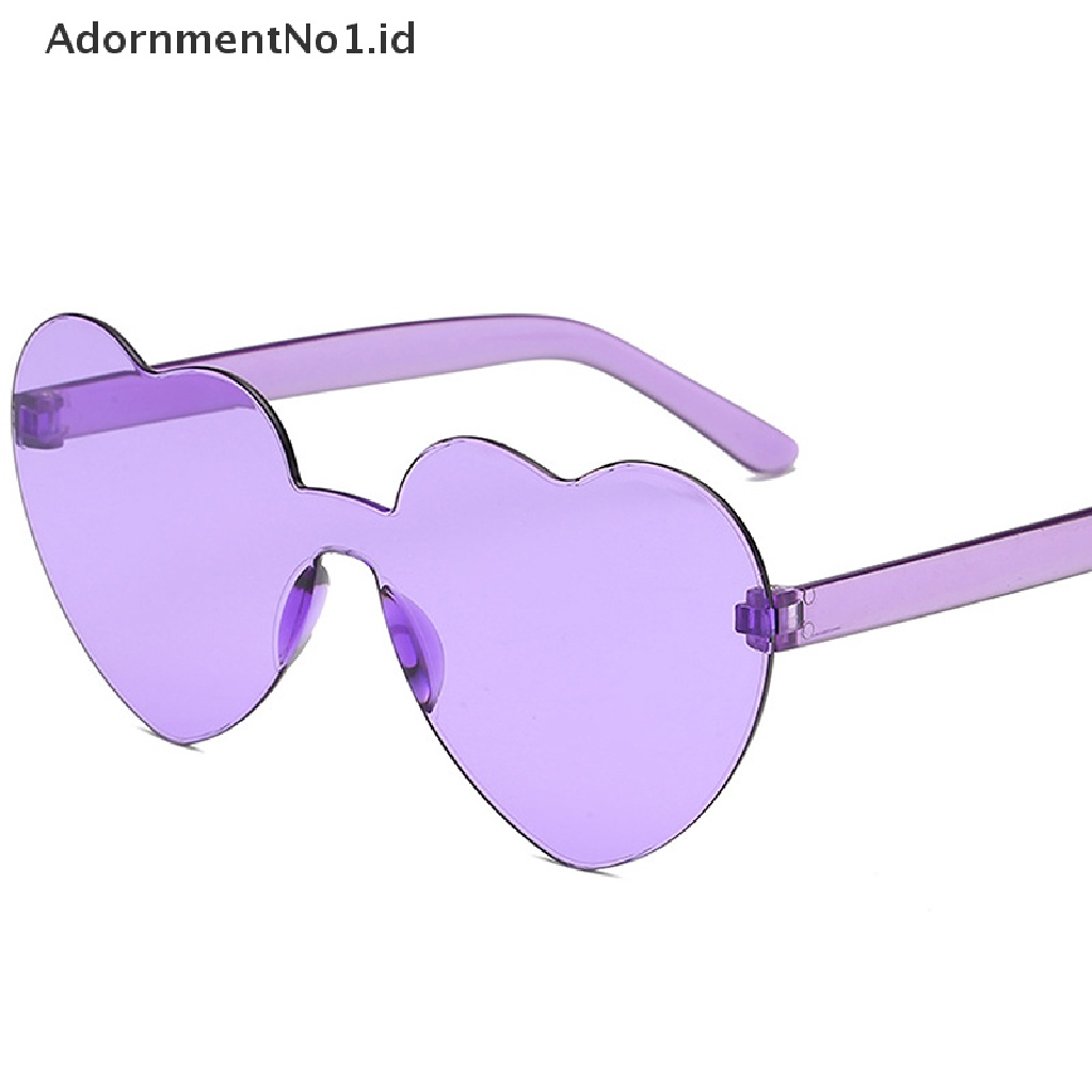 [AdornmentNo1] Fashion Wanita Warna Polarized Bentuk Hati Berwarna Pesta Kacamata Hitam Cewek [ID]