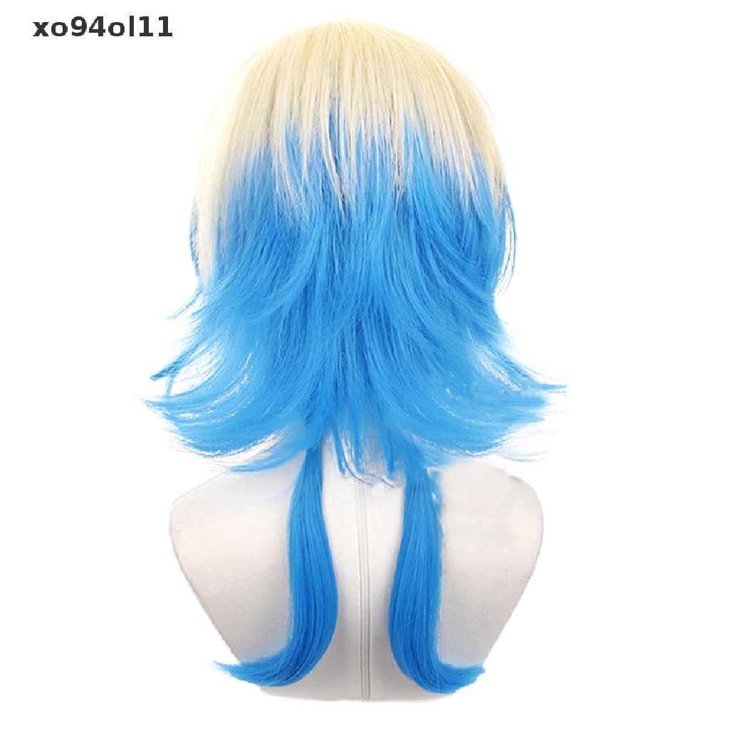 Xo Blue Prison Caesar Jie Cosplay Wig Medium And Long Animasi Emas Gradien Wig OL