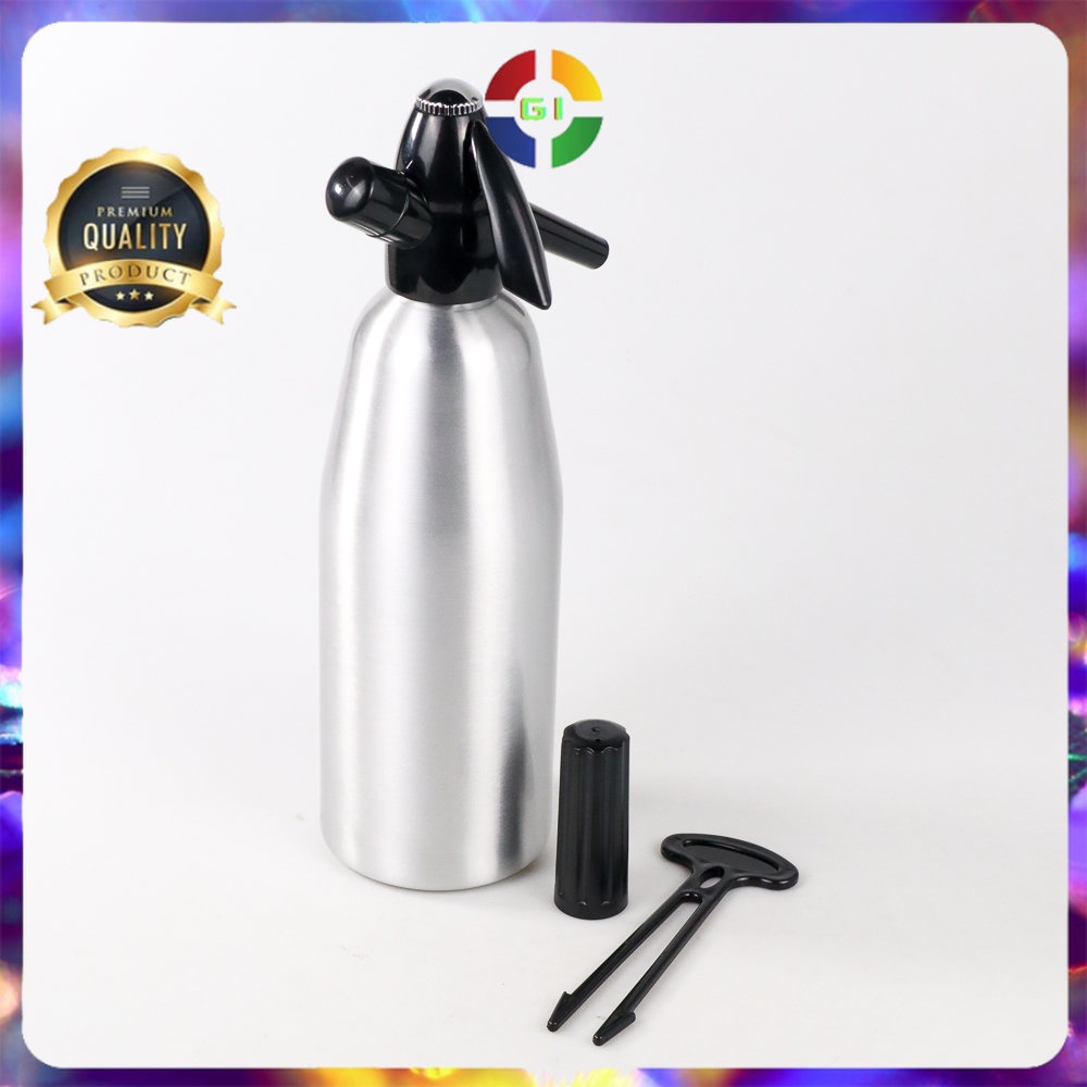 Botol Pembuat Soda Siphon Maker DIY Bartender CO2 1L Silver