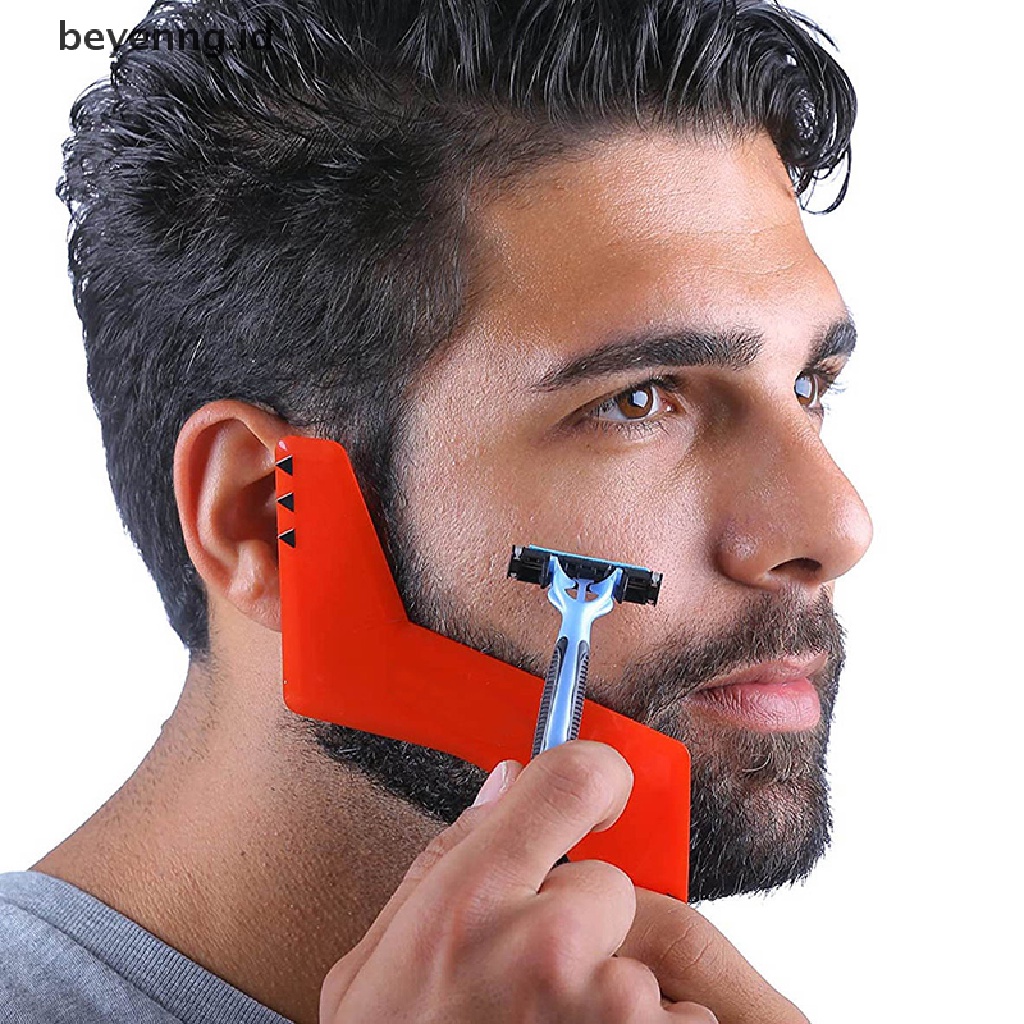 Beyen 2/3/4Pcs Pria Jenggot Rambut Goatee Garis Leher Cukur Template Panduan Potong Rambut Kit Alat ID
