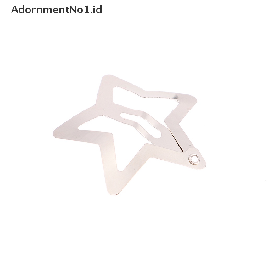 [AdornmentNo1] 4pcs Jepit Rambut BB Bintang Warna Silver Minimalis Star Snap Hair Clip Untuk Anak Perempuan [ID]