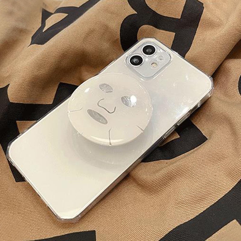 IPHONE Masker Wajah Anak Perempuan Phone Holder Cover Transparan Casing Ponsel Tepi Lurus Untuk Iphone7 8 PLUS X XR XS 11 12 13 MINI PRO MAX SE 2020