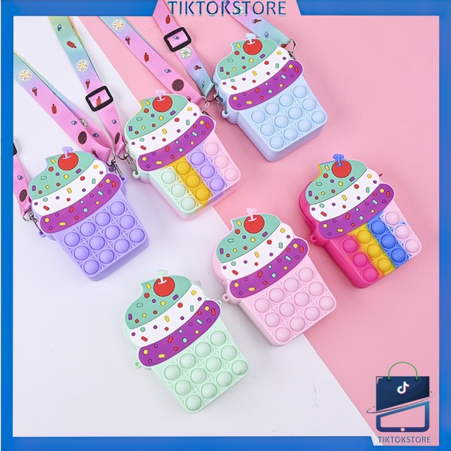 TIKTOK - D5639 Tas Pop it Ice Cream / Tas Pop It Anak Populer / Tas Pop It Anak Lucu / Tas Pop It Anak Perempuan