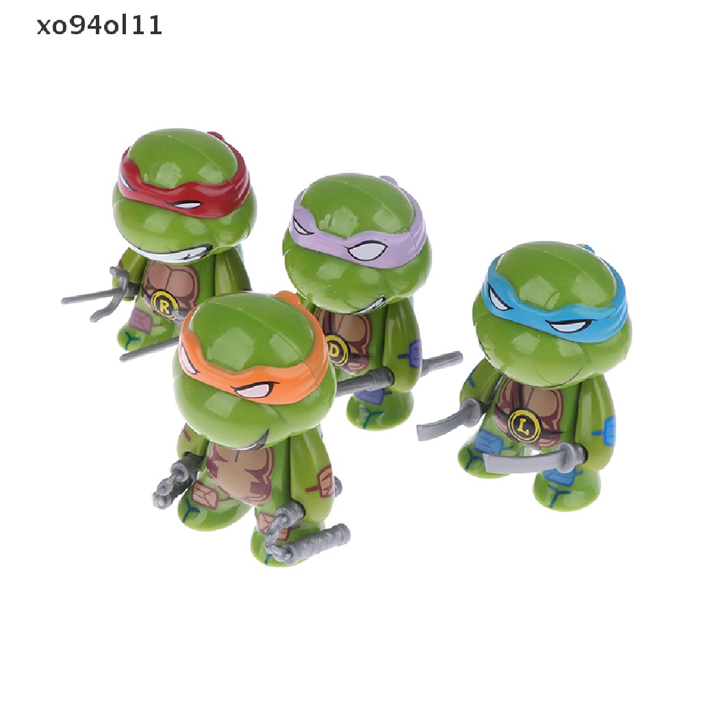 Xo 4Pcs Remaja Mutan Ninja Turtles Boneka Tokoh Anime Lucu Model Desktop Hiasan Mobil Dekorasi Rumah Mainan Anak Rumah Boneka Boneka Ornamen Lanskap Mikro Hiasan Kue OL