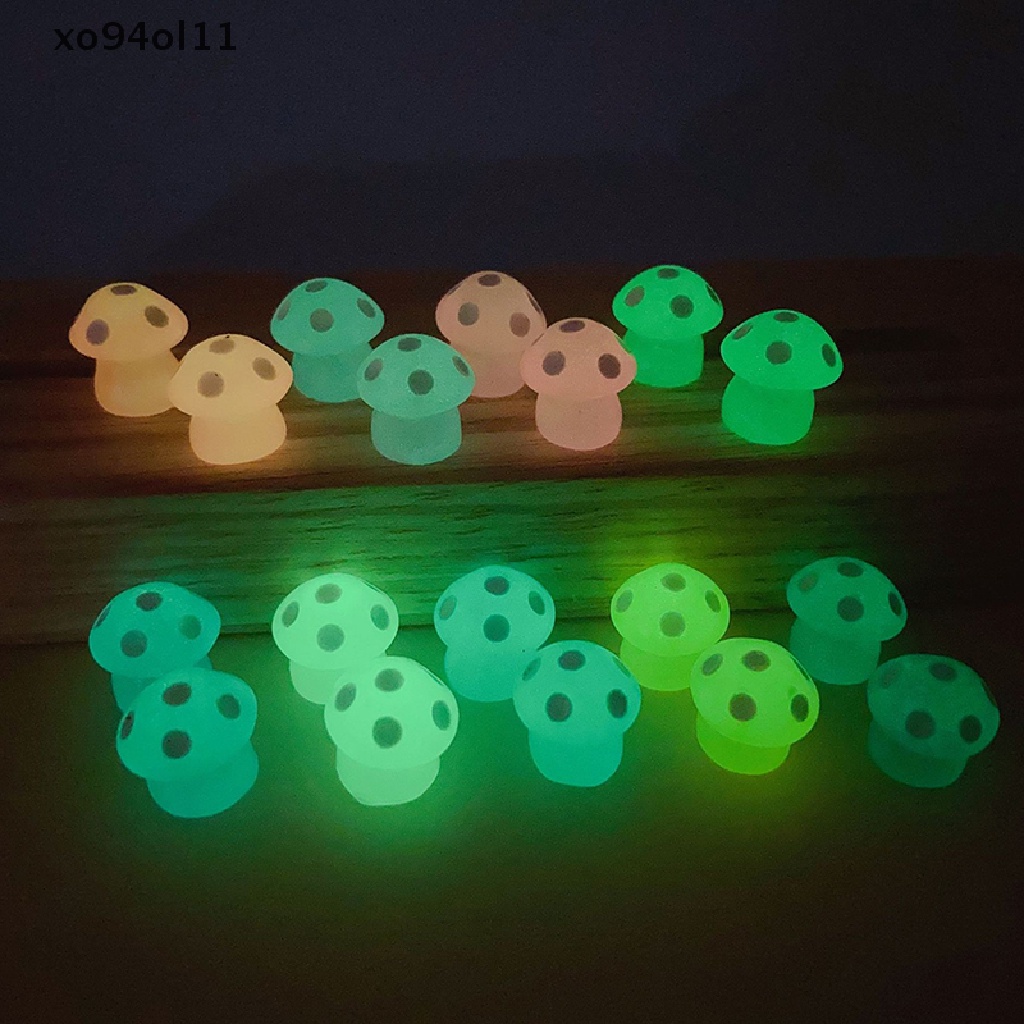 Xo 2Pcs Luminous Lollipop Jamur Ornamen Resin Dekorasi Telepon Hiasan Kepala Aksesoris OL