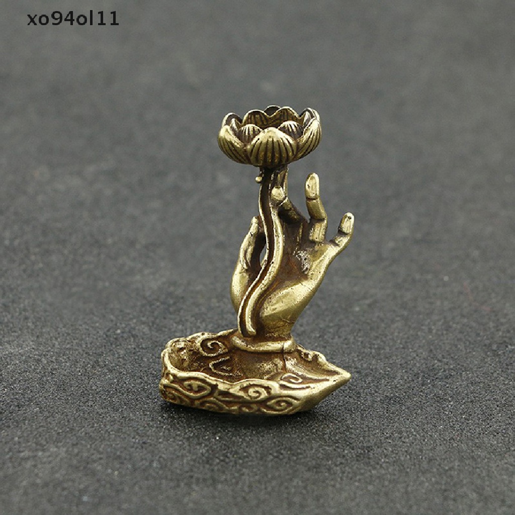 Xo Dupa backflow Tembaga Murni Buddha Tangan lotus Kuningan incense frame Dupa Zen OL