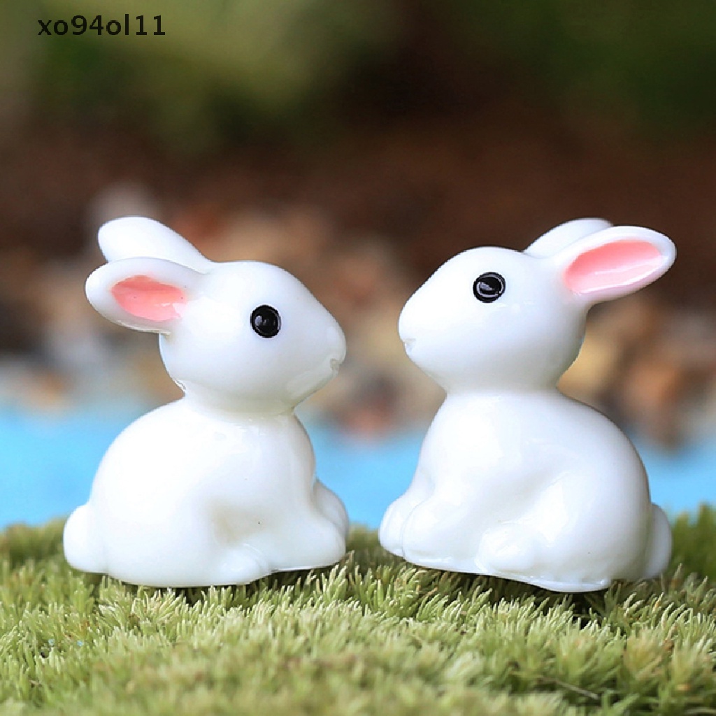 Xo5/10pcs Miniatur Taman Kerajinan Lucu Patung Dekorasi Taman Resin Bunnies OL