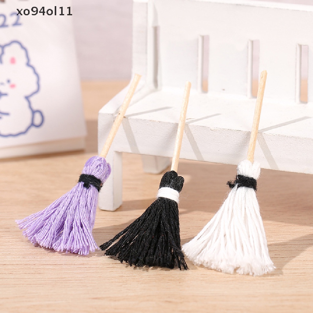 Xo 1Pcs/2Pcs Mini Mop Bucket Miniatur Furniture Mainan Rumah Boneka Alat Pembersih Mainan OL