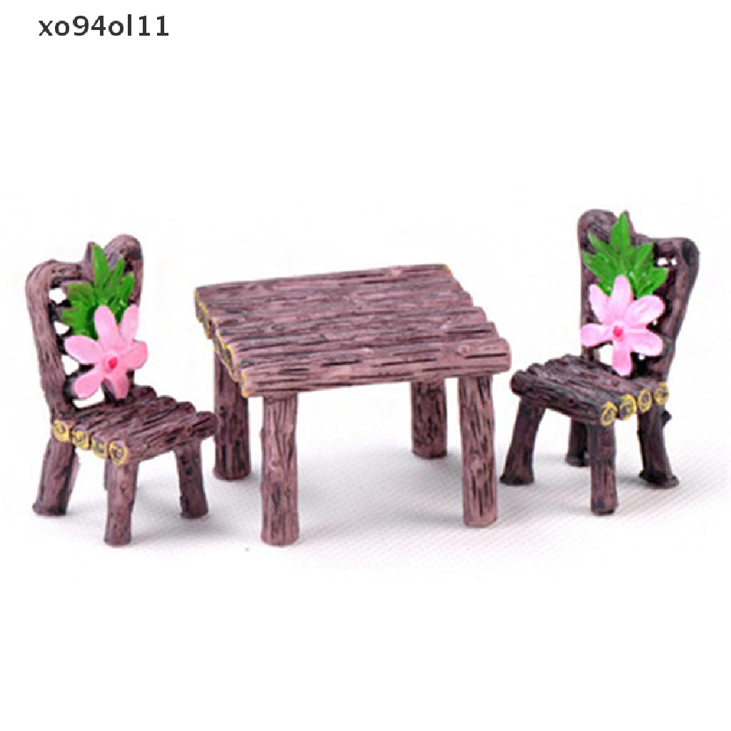 Xo Patung Miniatur Taman Meja Dan Kursi Furniture Rumah Mini Dekorasi Rumah Boneka OL