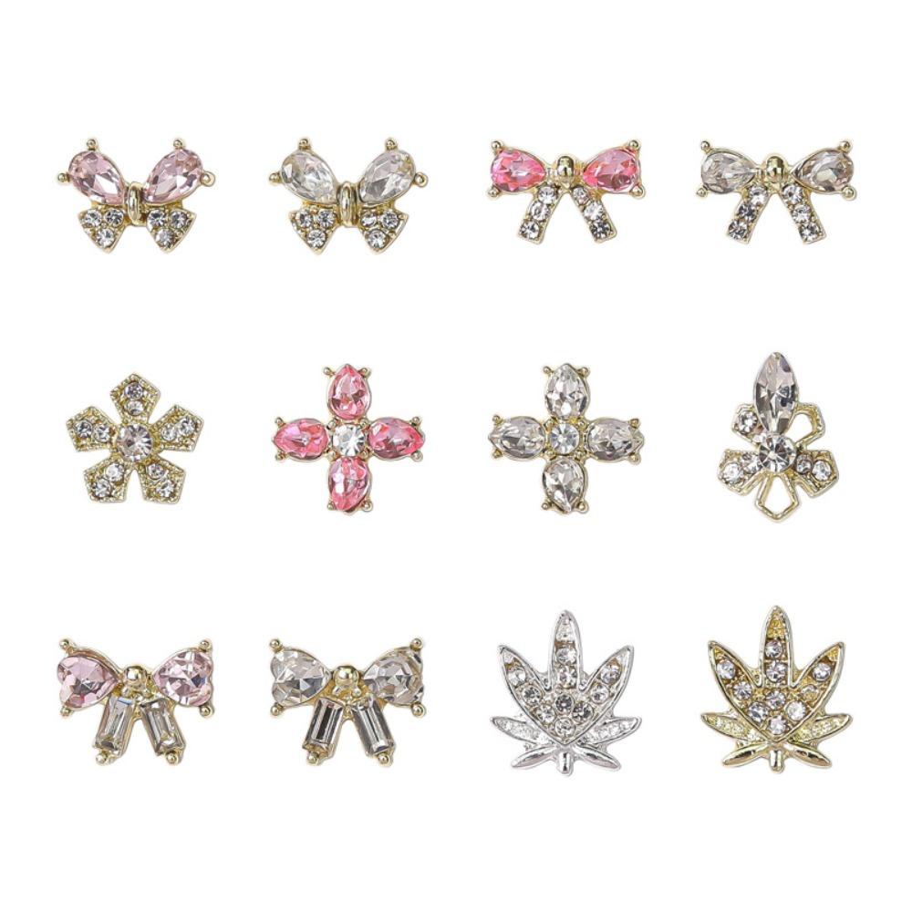 Needway   Kuku Berlian Imitasi Mewah Fashion Barat Empress Dowager Manikur Aksesoris Alloy Cross Jepang Nail Art 3D Nail Art Drills