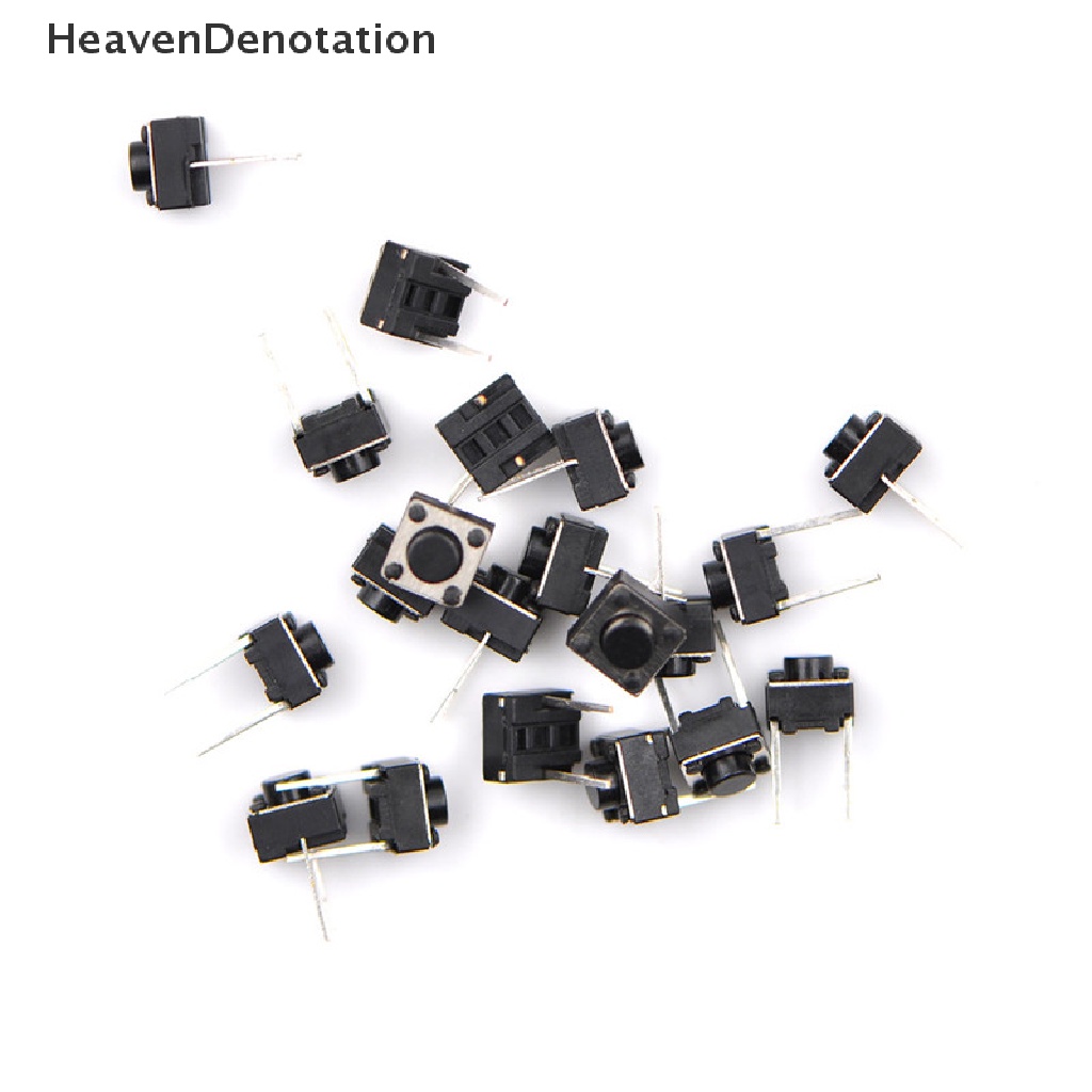 [HeavenDenotation] 20pcs 2pin Kaki Tengah 6 * 6 * 5mm Switch Tactile Push Button Saklar HDV