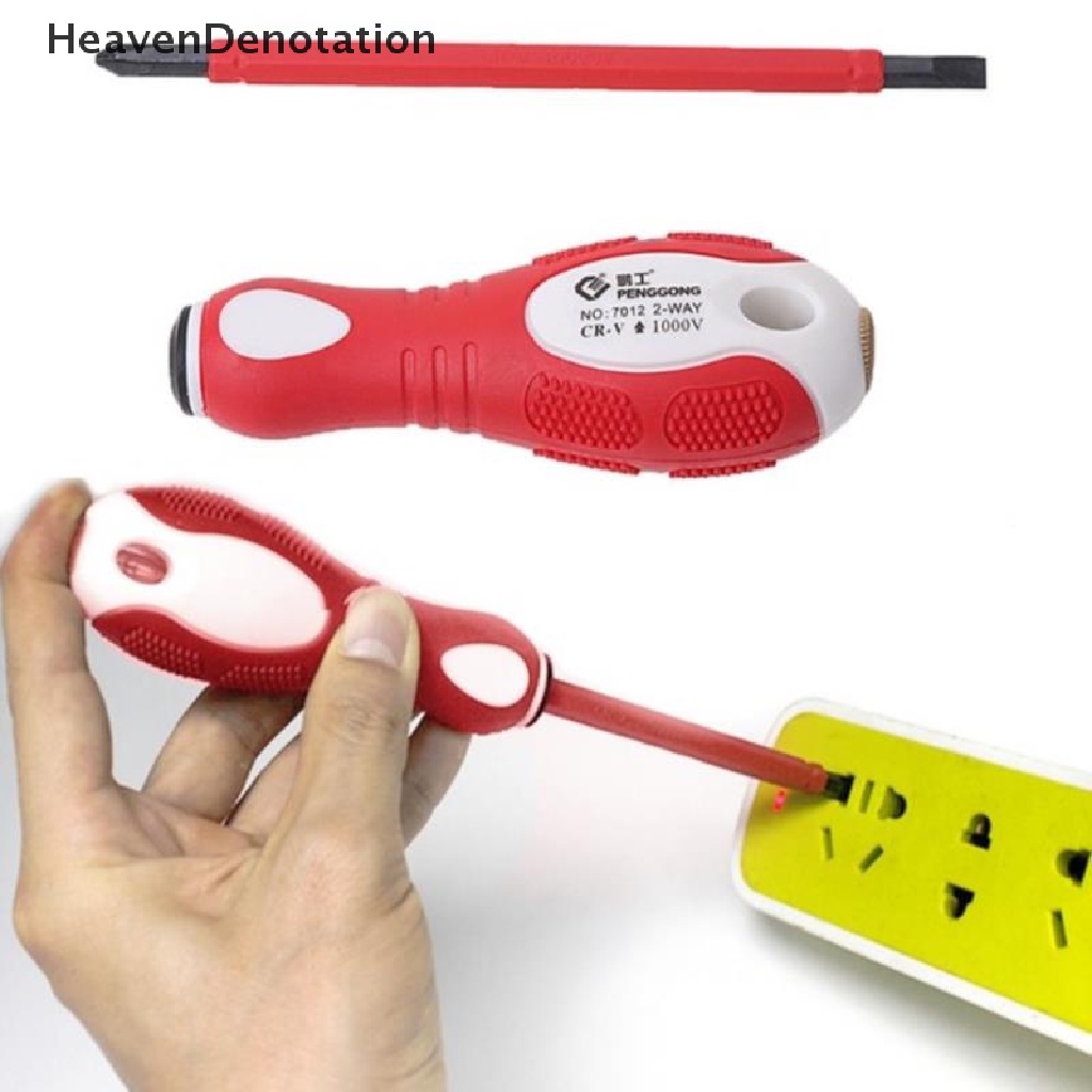 [HeavenDenotation] 2-in-1 Obeng Kepala Ganda Pen Tester Listrik 1000V Alat Detektor Tegangan HDV