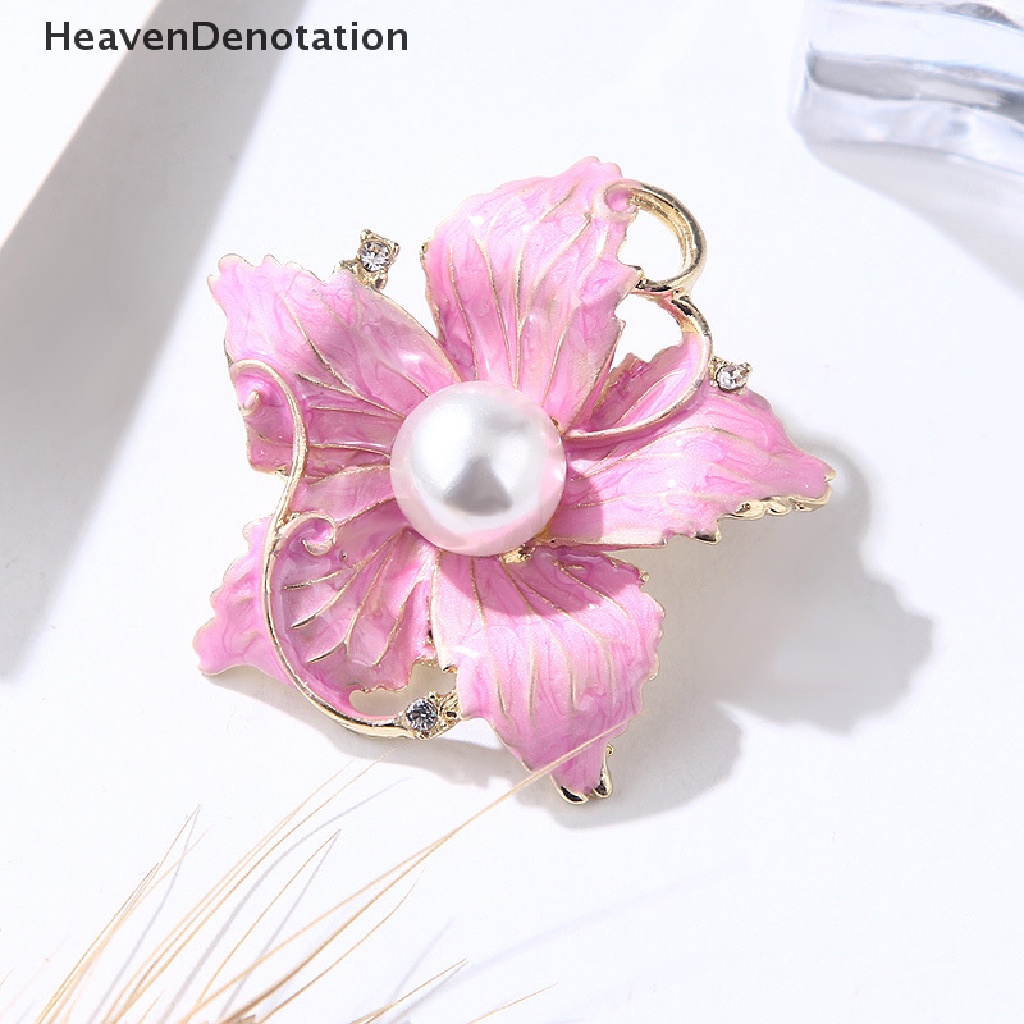 [HeavenDenotation] Bros Korea Fashion Style Berlian Imitasi Besar Kerah Pin Aksesoris Pernikahan Elegan Perhiasan Bunga Kristal HDV