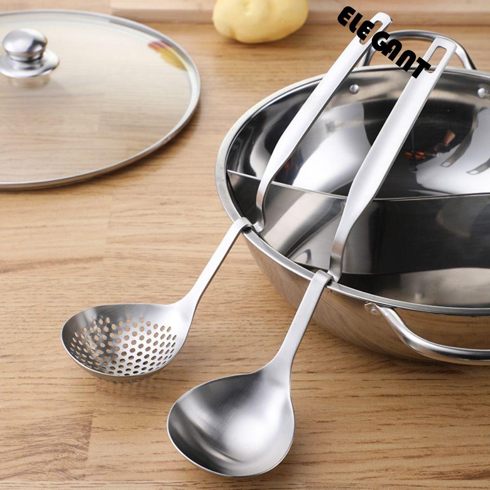 [Elegan] Sendok Sup Masak Dapur Gagang Panjang Peralatan Makan Alat Makan Hot Pot Slotted Scoop