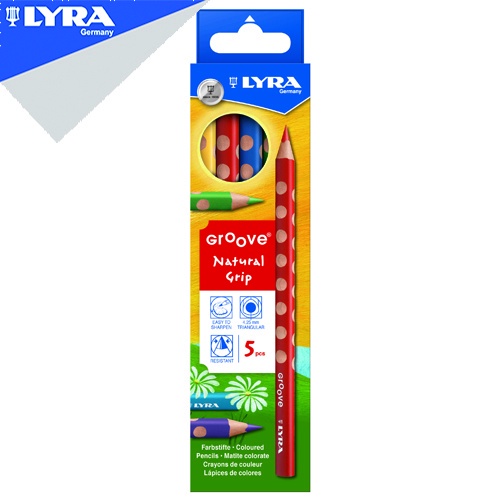 

LYRA Groove Color Pencil Pensil Warna Segitiga 5 Warna Kemasan Box