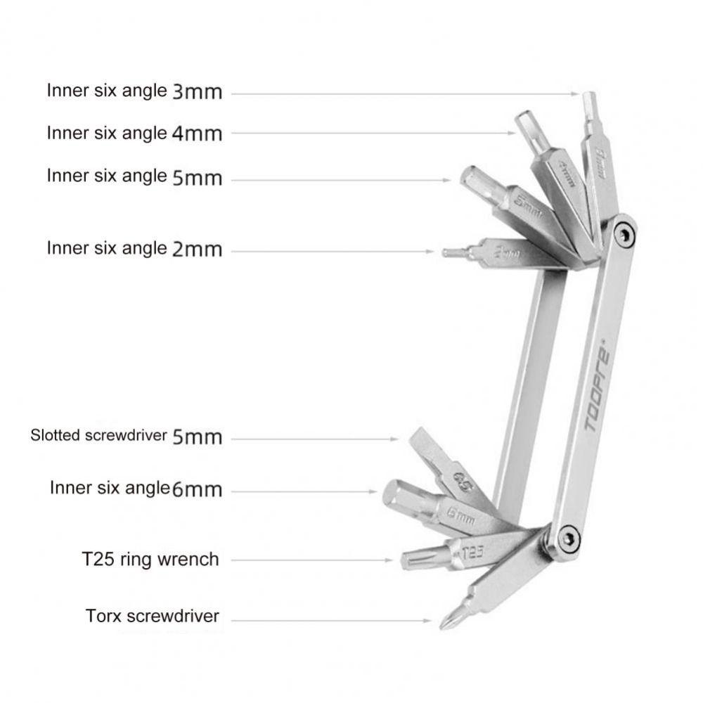 Lanfy Alat Perbaikan Sepeda Multifungsi Lipat Gunung Bersepeda Alat Hex Spoke Sepeda Allen Torx Obeng Bicycle Tool