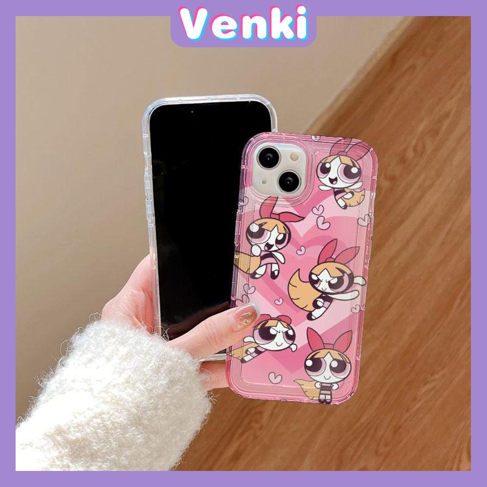 Case For iPhone 14 Pro Max Soft TPU Jelly Airbag Case Cute Cartoon Powerpuff Girls Camera Protection Shockproof For iPhone 14 13 12 11 Plus Pro Max 7 Plus X XR