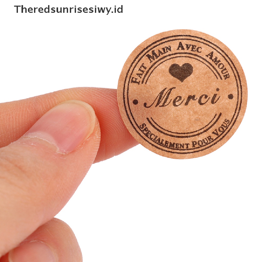 # Kado Mom &amp; PAPA DIY # 500 Pcs Merci French Thank You Label Stiker Handmade Stiker Scrapbooking~