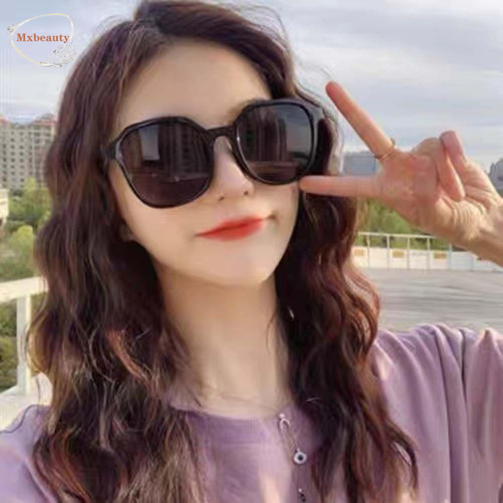 Mxbeauty Wanita Kacamata Hitam Gadis Trendi Bingkai Besar Mengemudi Kepribadian Hitam Kacamata Matahari Gaya Korea Sunglasses