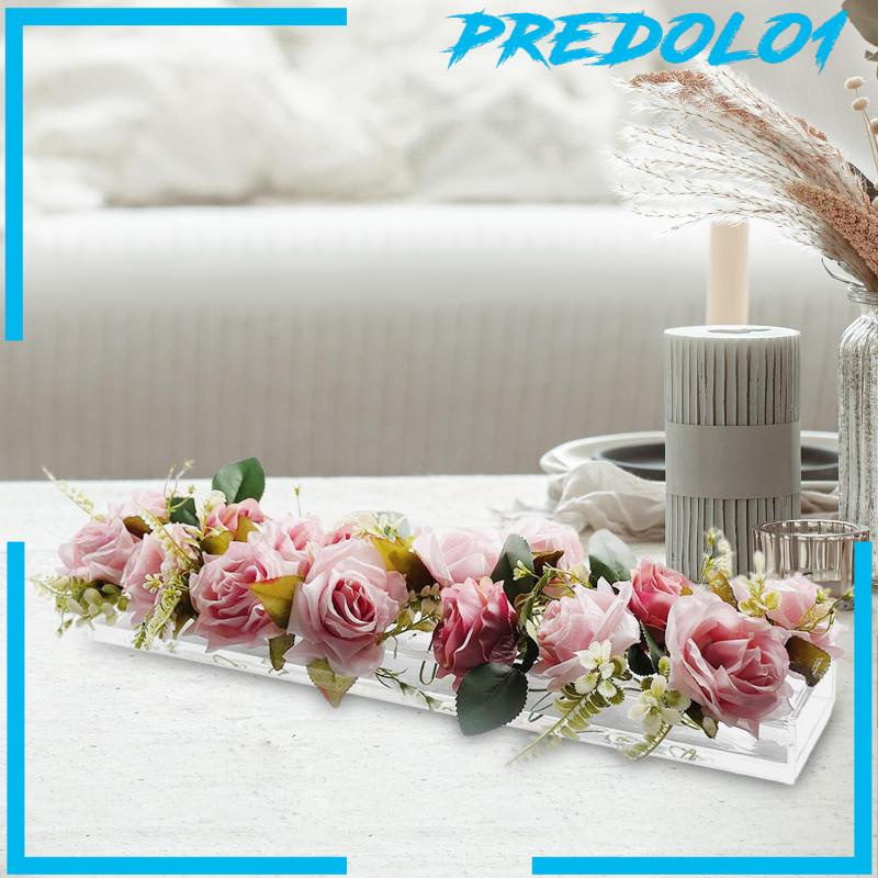 [Predolo1] Vas Bunga Persegi Panjang Vas Panjang Bahan Akrilik Untuk Meja Centerpiece Desktop Home