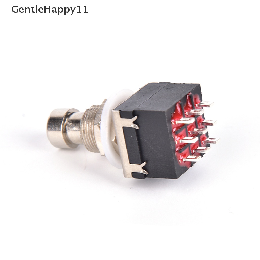 Gentlehappy 1x 9-pin 3PDT Efek Gitar Pedal Box Injak Kaki Metal Switch True Bypass black id