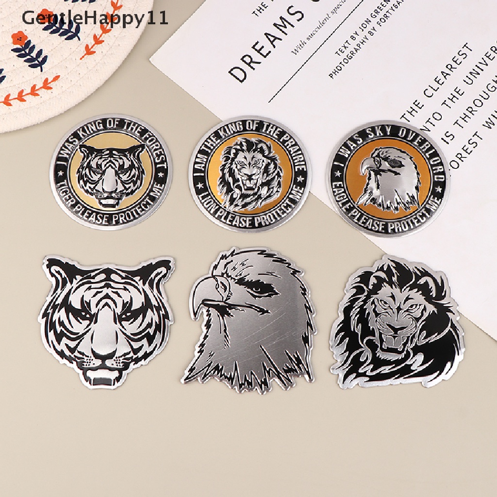 Gentlehappy 3D Mobil Aluminium Alloy Stiker Kepribadian Singa Auto Logo Badge Emblem Ekor Decal id