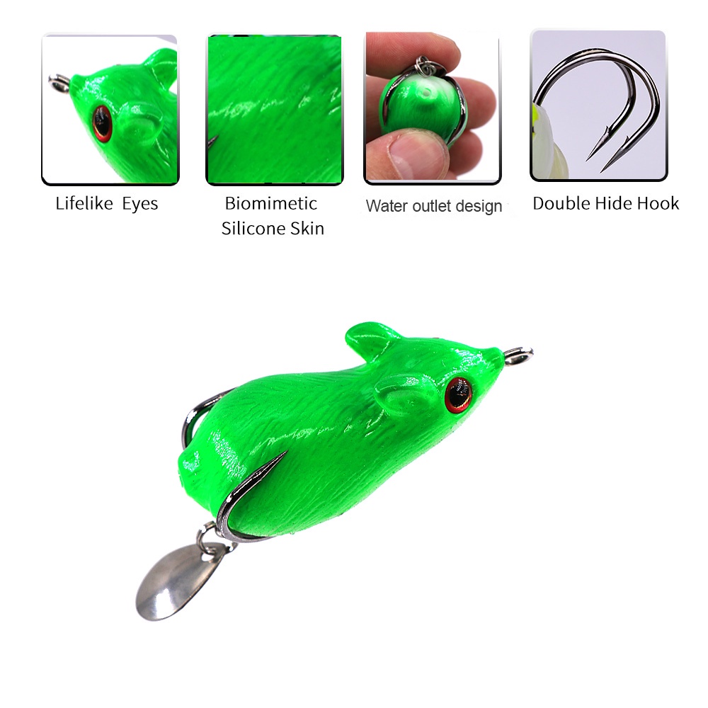 Umpan Katak 5cm/9.5g Soft Frog Lure Mouse Frog Soft Fishing Lure Casting Umpan Kodok Thunder Mini