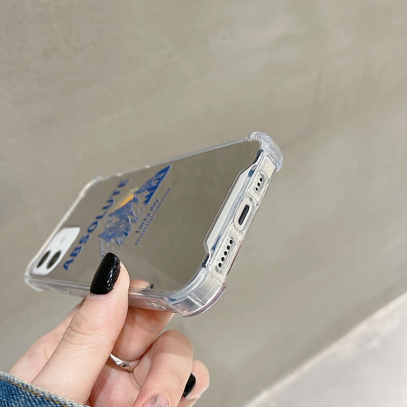 [Anti Jatuh Cermin] Pretty Silver Makeup Silikon Soft Case IPhone 6S 7 8 Plus X XR XS Max IPhone 11 12 13 14 Pro Max 14 Plus 7+8+12 13 mini Untuk Wanita Gadis Absolut