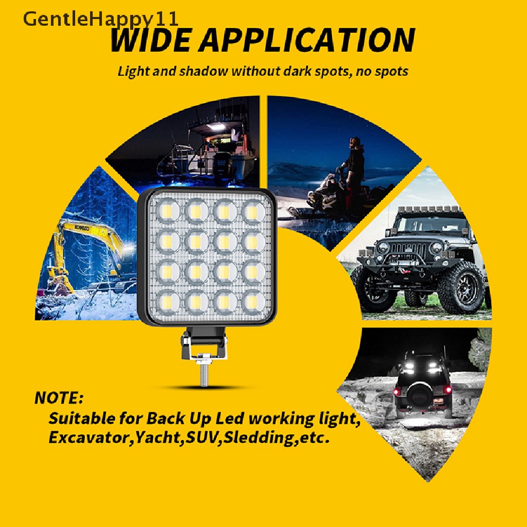 Gentlehappy Lampu Kerja LED Mobil 48w DC 12/24volt 6000K Putih Universal Truck Auto Bulbs id