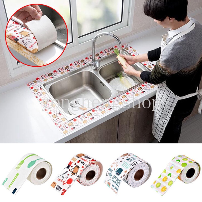 2.8 M Wastafel Dapur Tahan Air Stiker Anti Fouling Tape Meja Toilet Gap Self-adhesive Seam Stickers Window Water-absorbing Sticker Wastafel Sealing Strip Tape