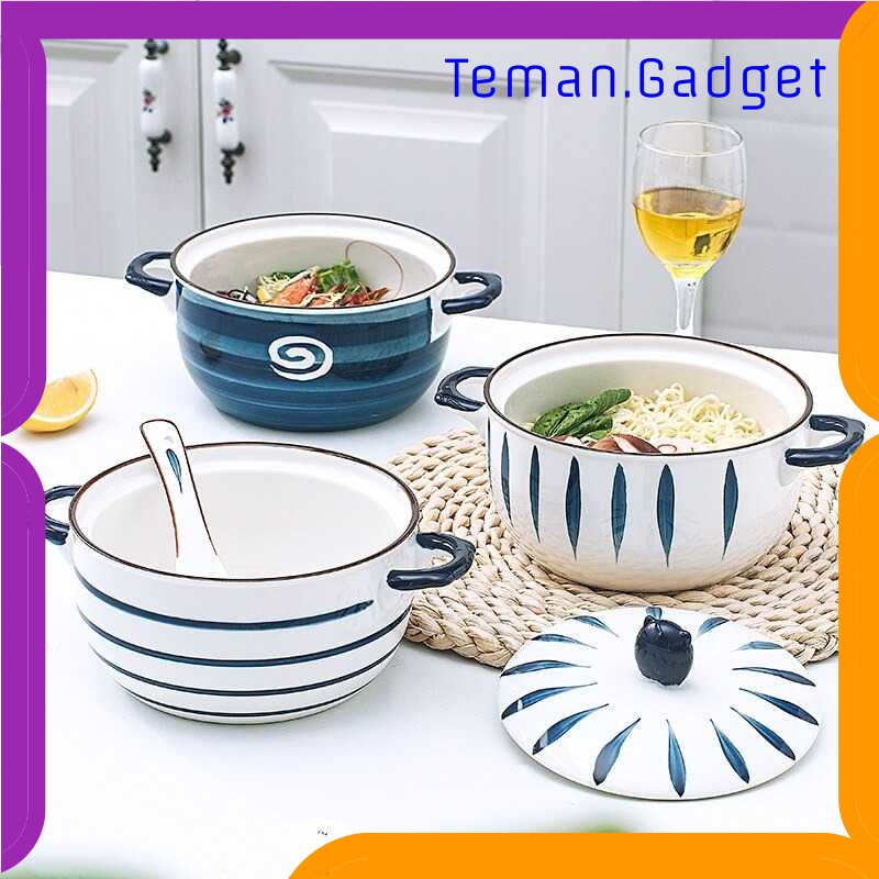 TG -  DPR FANCITY Mangkok Keramik Bowl Japanese 20.5 cm Model Stripe - TY-745