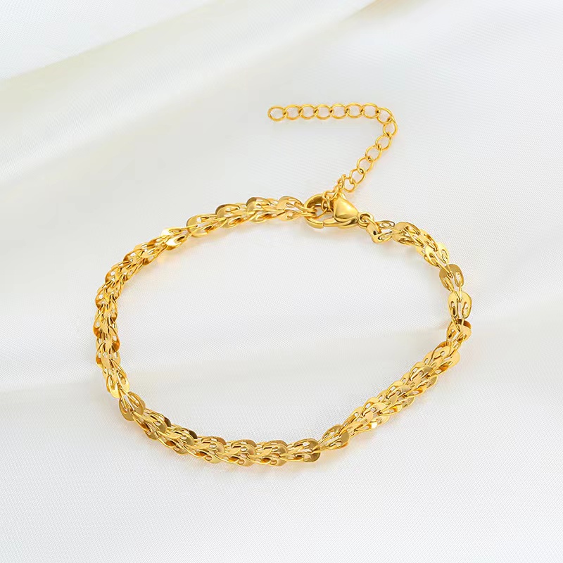 Vintage 18 K Golden Phoenix Ekor Gelang Wanita High-End Elegan Baja Titanium Tidak Luntur Gelang Hadiah