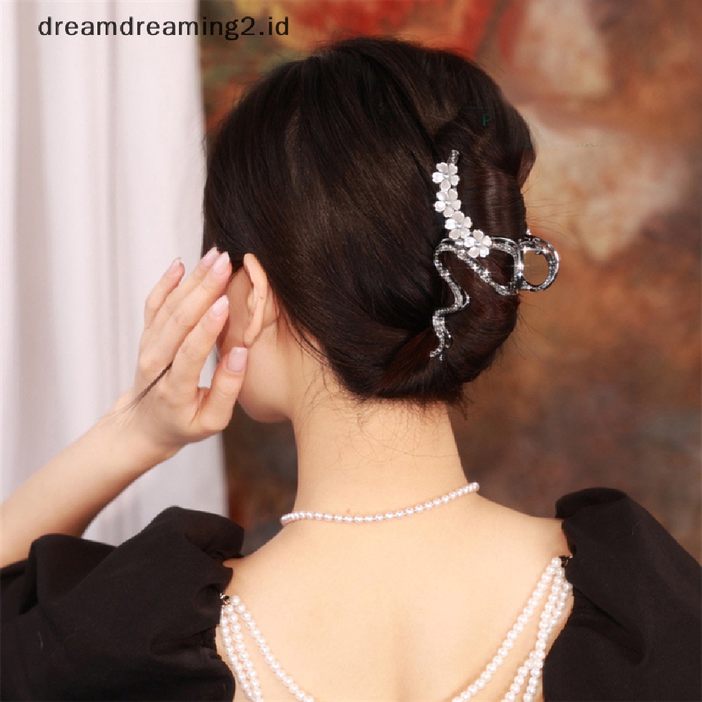 (dream) Cherry Blossom Jepit Rambut Bunga Hair Clip Metal Hair Claw Shark Clip Wanita Jepit Hiasan Kepala Aksesoris Rambut//