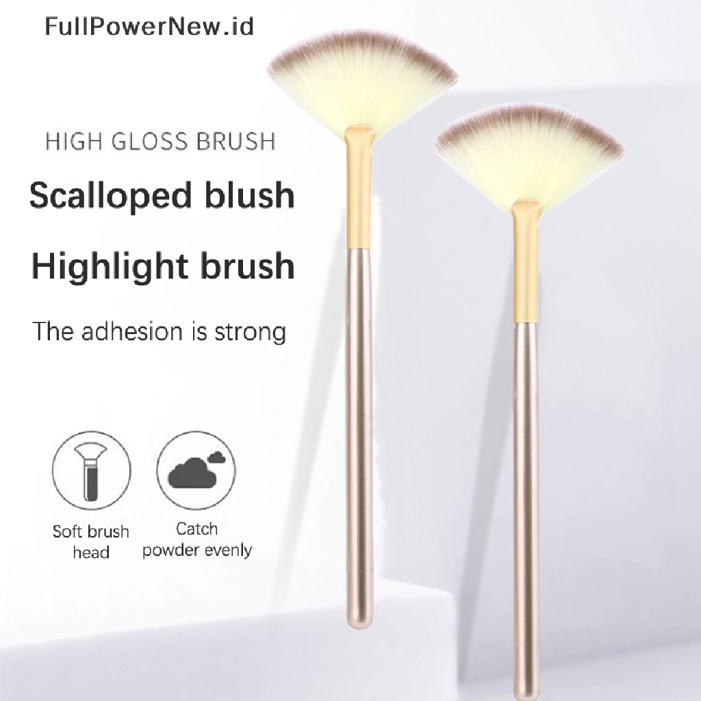 Power 3Pcs Fan Brushes Sikat Wajah Brush Makeup Lembut Aplikator Kosmetik ID