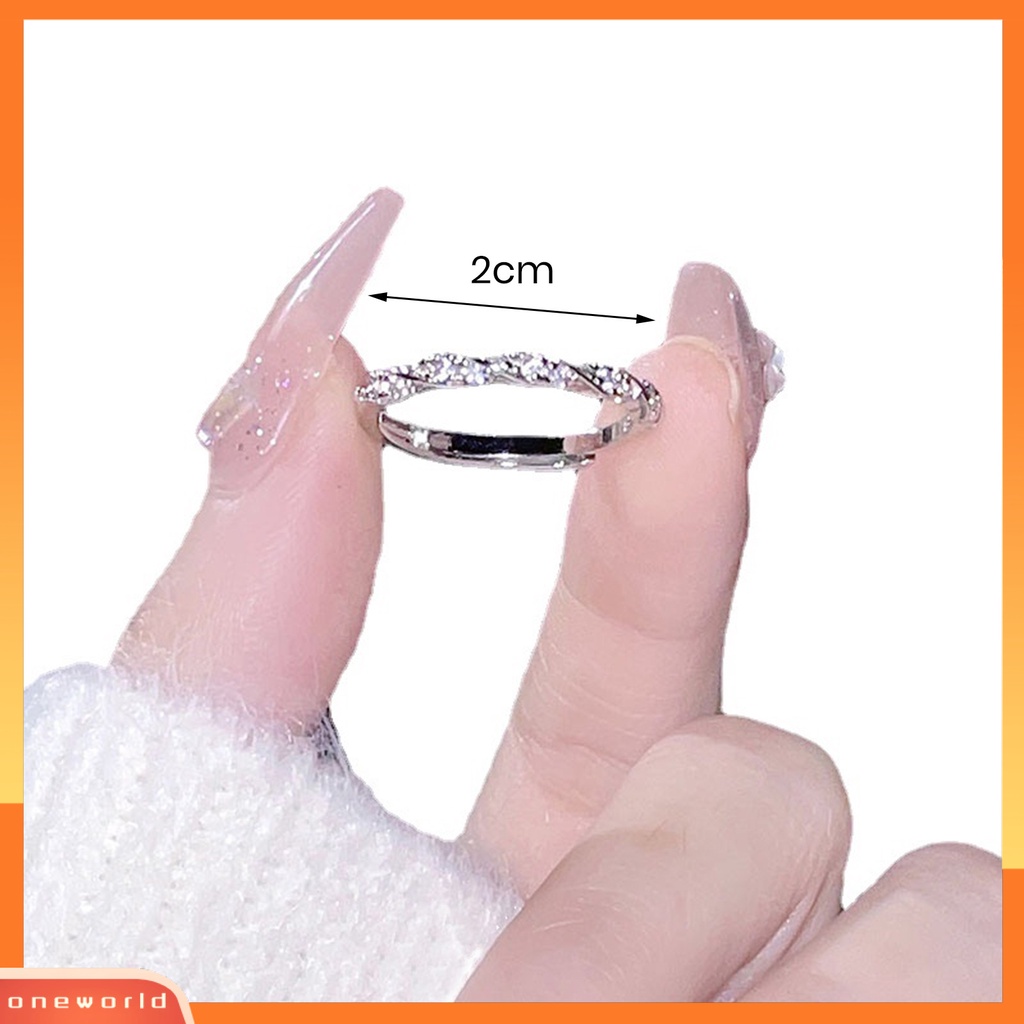 [EONE] Cincin Tembaga Bergaya Dengan Berlian Imitasi Berkilau Pembukaan Dapat Disesuaikan Cocok Untuk Pakaian Sehari-Hari Dan Acara Modis