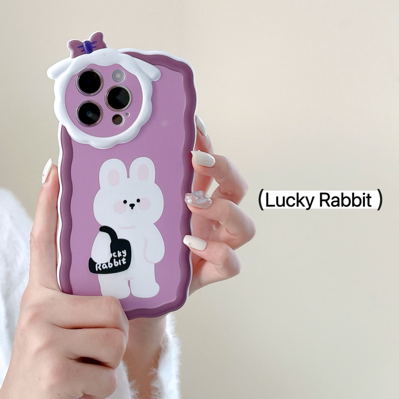 【Lamb Style】Backpack Bunny Soft TPU Case HP iP iPhone 11 12 13 14 Pro Max 7 8 + Plus SE 2020 X XS XR Max Girl Woman FTD Casing Apple