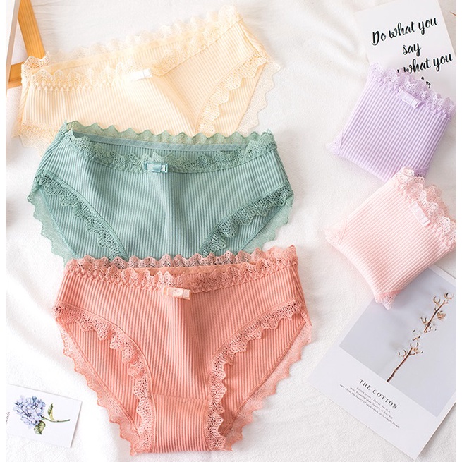 Celana Dalam . UW2 3D KATUN COTTON PREMIUM Wanita Underwear CD Adem Lembut Sutra Kolor Mid Waist Tho